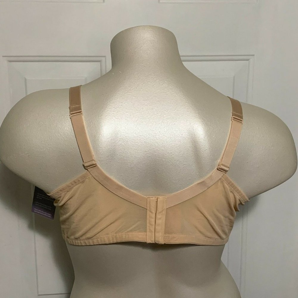 Catherines Smooth Comfort No Wire Bra Lace Adjustable Beige Tan Plus Size 52D - Picture 2 of 3